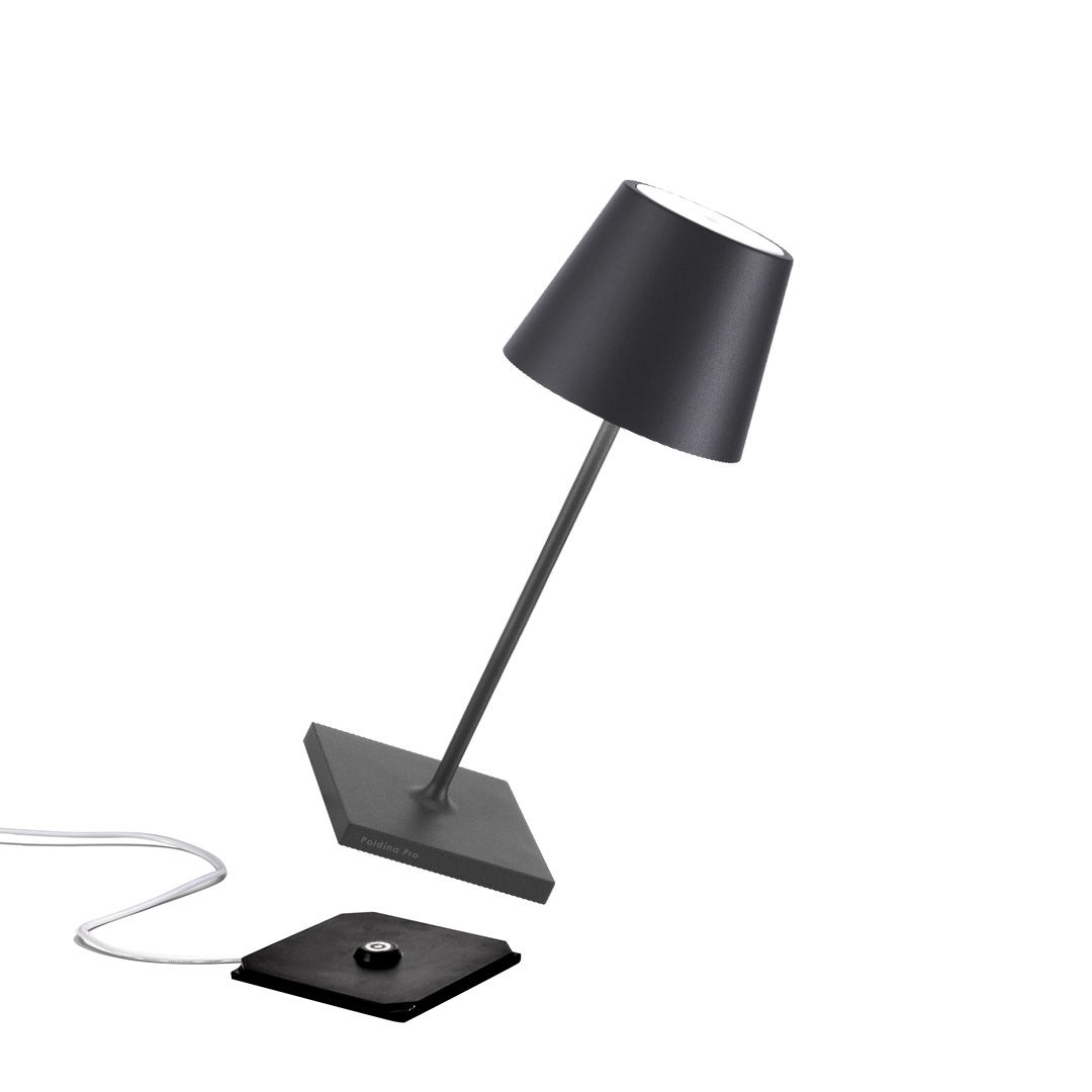 Zafferano Poldina Pro Lampe de Table - Lampe d'Extérieur Rechargeable Or -  Lampe de